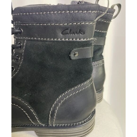 Clarks Collection Darian Mid Men Black Leather Boots Size 11